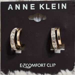 Anne Klein Gold and Silver Crystal Earrings